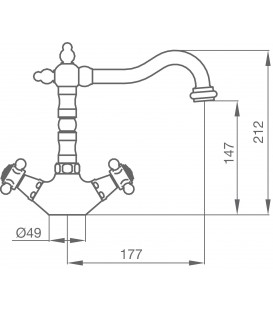 Mélangeur lavabo 1866 bec rétro CLASSIQUE