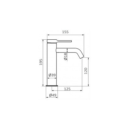 Mitigeur Lavabo Time Lui XL NOIR