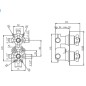 Thermostatique a encastrer avec coupure eau 1 à 3 voies CLASSIQUE