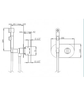 Mitigeur thermostatique à encastrer horizontale INTIMIXER ROUND