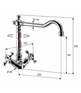 Mélangeur de Lavabo Rehaussé Rétro