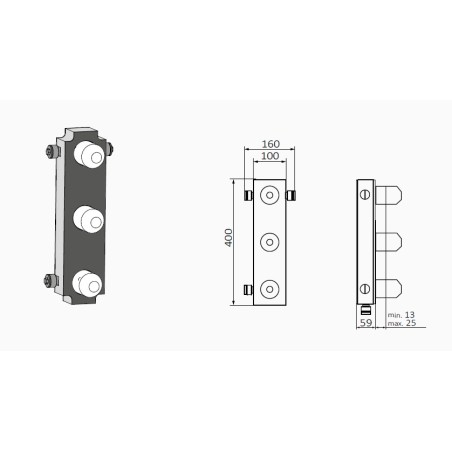 Douche Thermostatique 2 voies INCOOL (chromé)