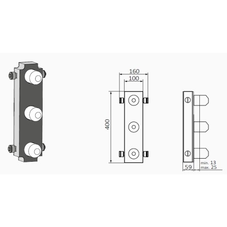 Douche Thermostatique 2 voies INCOOL (noir)