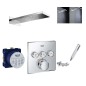 Set de douche encastré SmartControl Cascade et pluie Thermostatique