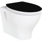 Abattant WC Preto universel charniere en inox, couleur: noir/blanc, Duroplast