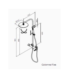 Mitigeur douche avec colonne AXIS finition noir