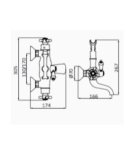 Thermostatique bain douche 1866 finition noir