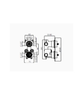 Thermostatique encastastrable 1 à 3 voies fintion noir