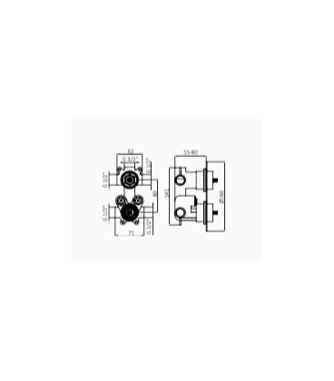 Thermostatique encastastrable 1 à 3 voies fintion noir