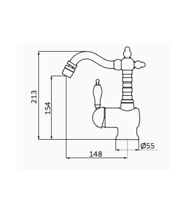 Mitigeur bidet bec Retro 1866 fintion noir