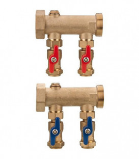 Collecteur géothermie par le sol DN 40 1 1 2 raccord 32 mm 2 circuits