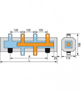 Repartiteur de cuve Type HV 6 6 groupes  avec isolation 1 acier galvanise