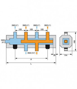 Repartiteur de cuve WS Type HV70 6 6 groupes inclu isolation 1 acier galvanise