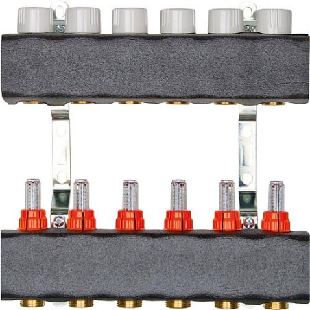 Isolation pour répartiteur de chauffage au sol inox DN25 1 jusqu'a 12 circuits