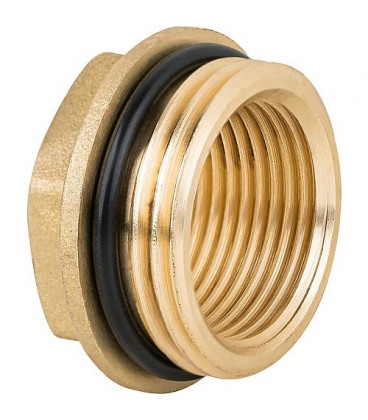 Pièce de réduction avec filetage mâle-femelle filetage mâle 1 1/4" filetage femelle 3/4" laiton poli