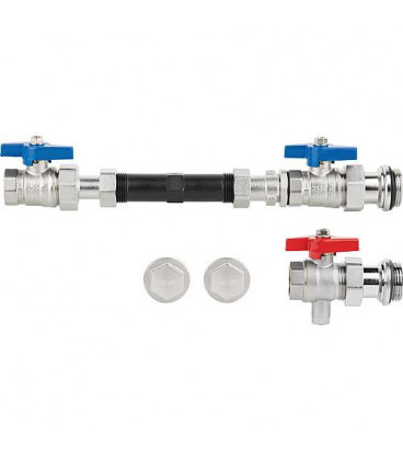 Pièce de raccordement WS WMZ-41/3 raccord fem 3/4" 110mm horizontal avec bouchon DN25 1"