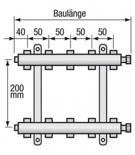 Repartiteur de chauffage Strawa type e-class 6310 10groupes ecrou chapeau 1"