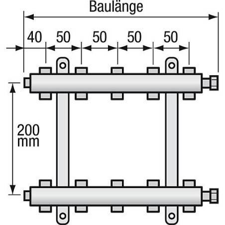 Repartiteur de chauffage Strawa type e-class 6310 10groupes ecrou chapeau 1"