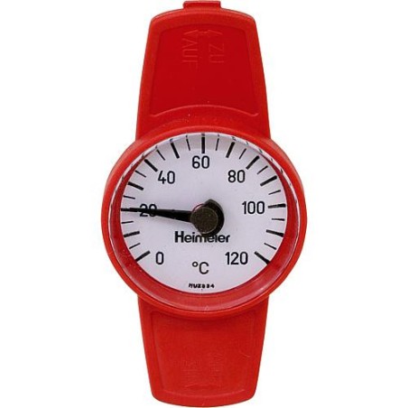 Thermomètre pour vanne à boisseau sphérique Globo - rouge pour assemblage sur DN10-32