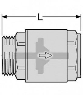 Soupape de retenue en laiton avec fil mâle 1/2" X fem 1/2" Type 7 mâle afemelle