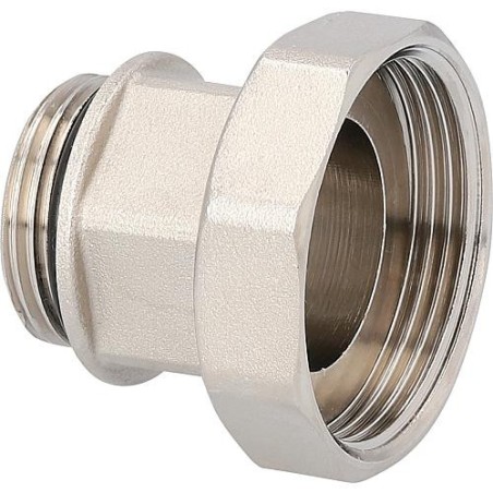 Raccord à vis filet. fem 1 1/2" x 1" male + joint souple pour le raccordement au circulateur