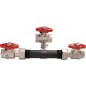set de montage pour compteur de chaleur compact DN20 (1") avec robinets-tuyau lavage-joints