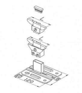 Standfix pour montage intérieur comprenant pied+console+supp+bouchon dimensions : 55-75 mm - blanc
