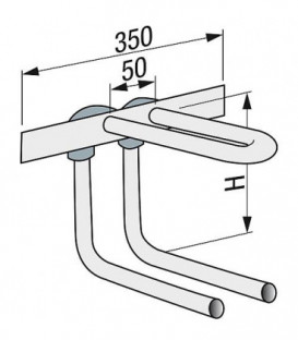 Liaison murale avec raccord radiateur tube inox 15x1,0 mm forme L sans isolation