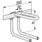 Liaison murale avec raccord radiateur tube inox 15x1,0 mm forme L sans isolation