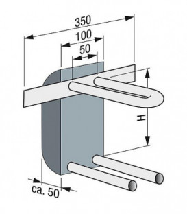 Raccord de radiateur avec tuyau coude, inox 15x1,0, h: 320mm box d'isolation inclus