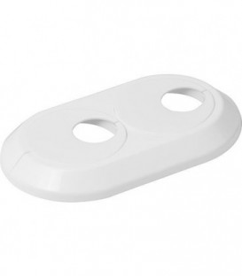 Rosace double excentrique 20mm plastique blanc, ajustable