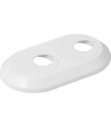 Rosace double excentrique 20mm plastique blanc, ajustable