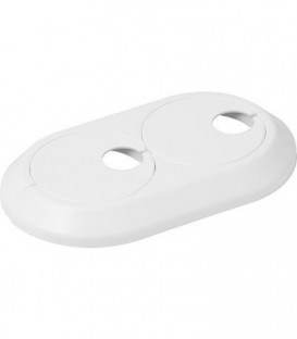 Rosace double excentrique 15mm plastique blanc, ajustable