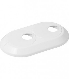 Rosace double excentrique 18mm plastique blanc, ajustable