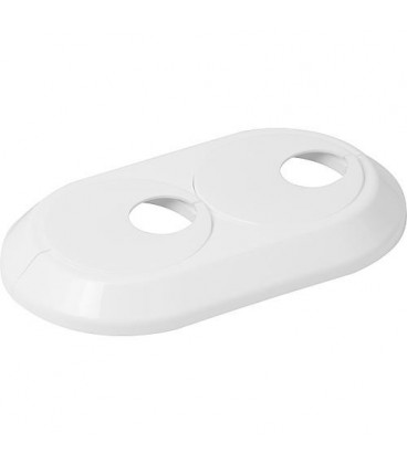 Rosace double excentrique 18mm plastique blanc, ajustable