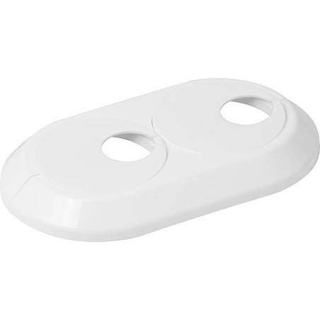 Rosace double excentrique 18mm plastique blanc, ajustable