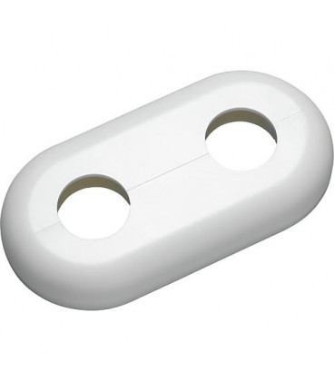 rosace double type Mailand blanc - similaire RAL 9016 diam trous 16 mm - écart trous 50 mm