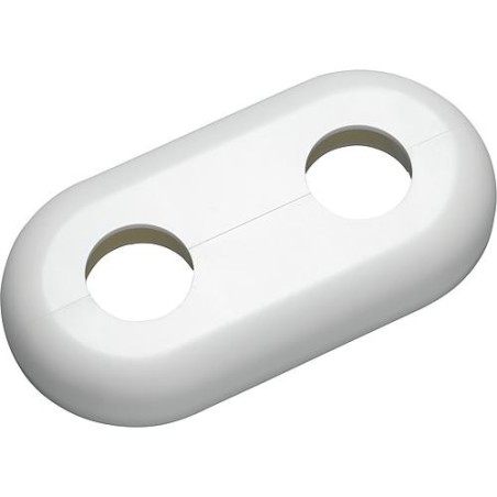 rosace double type Mailand blanc - similaire RAL 9016 diam trous 15 mm - écart trous 50 mm