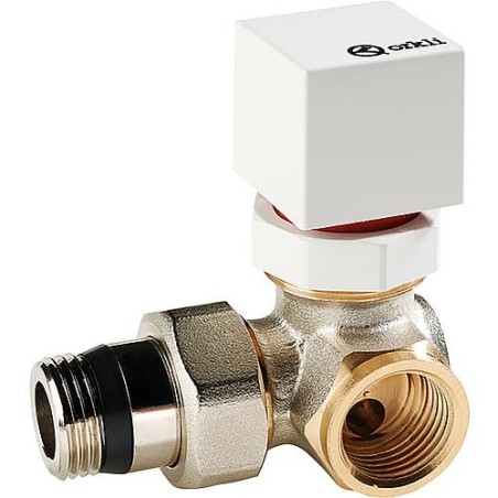 Vanne thermostatique M28 X 1 version double equerre fem. DN15(1/2") à droite