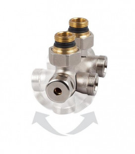 Thermostat-bloc de soupape Flex DN15(1/2")xDN20(3/4"), Eurocone pour service mono/double tube