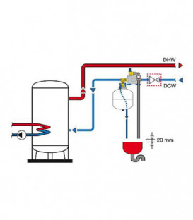 vase d'expansion sanitaire EVENES avec soupape de securite 12 litres 6 bars 3/4"