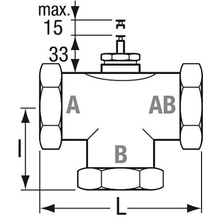 Mélangeur 3 voies MK DN 20/PN 16 femelle KVS 6