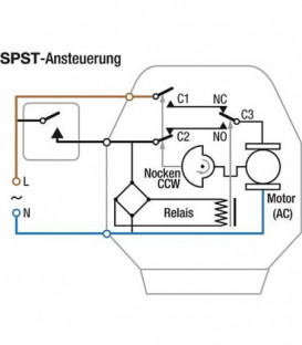 Servomoteur SPST avec câble 230 V/AC