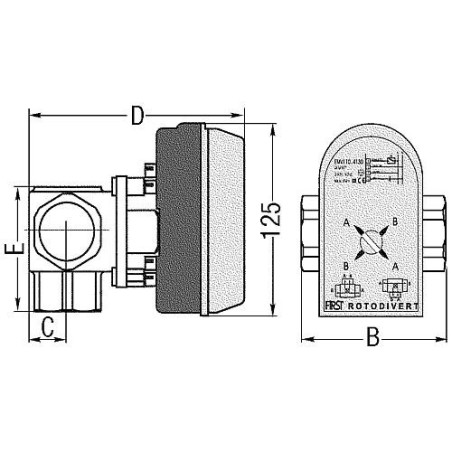 Soupape d'inversion Rotodivert 3 voies 1 1/4" Type EMV 110 F3L