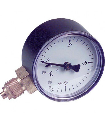 RF-manometre 50 radial 0-16 bar, raccord 1/4" radial (dessous)