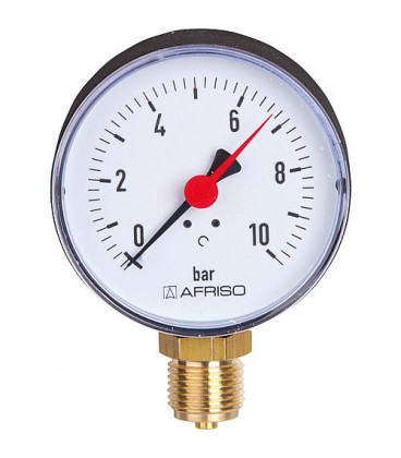 RF- manometre 100 radial 0,6 bar, raccord 1/2" radial (dessous)