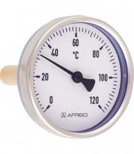 Thermomètre bimétal 0 - 120°C, 1/2", 63 mm, Boitier en acier tolé