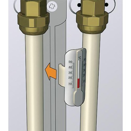 Thermometre d applique pour circuit de chauffage tube15-18mm accessoires pour repartiteur plastique