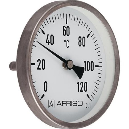 Thermometre inox, 0-120°C, 1/2", 80 mm, tube de chauffage 63mm