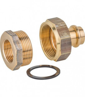 Raccord union isolant DN15(1/2") fem.x15mm, bronze, joint plat, contour V